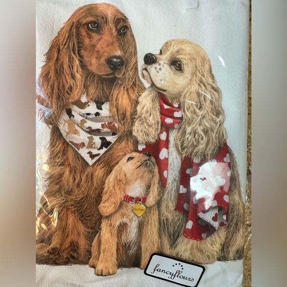 FANCYFLOURS Spaniel Dog Flour Sack  Dish Towel  30" x 30" -New - Picture 6 of 6